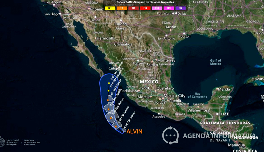 Se forma la tormenta tropical Alvin; no representa riesgo para Nayarit