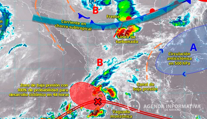 Disturbio tropical al sur de México podría afectar a Colima, Jalisco, Nayarit y Sinaloa