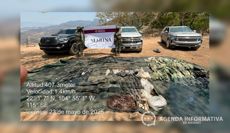 Marina repele agresión armada en zona rural de Nayarit y asegura arsenal