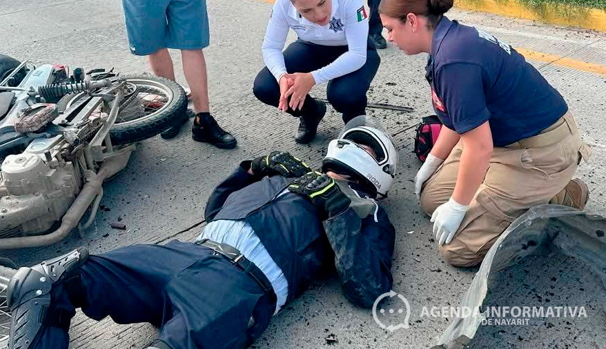 Casco certificado le salva la vida a motociclista tras choque en Bahía de Banderas