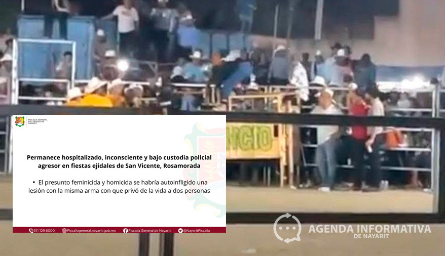 Permanece hospitalizado y bajo custodia presunto agresor de doble homicidio en fiestas ejidales de San Vicente, Rosamorada