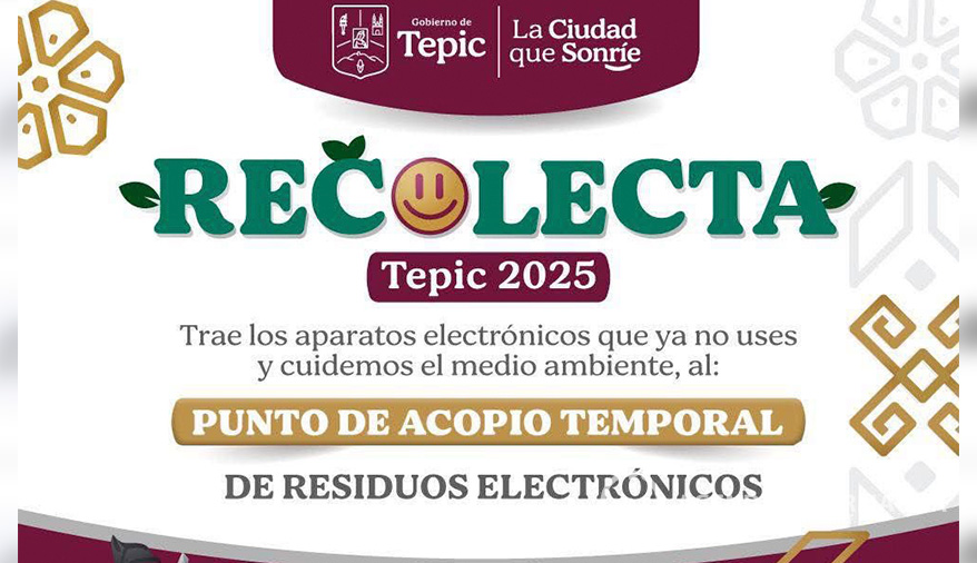 Inicia campaña “ReColecta Tepic 2025” para residuos electrónicos