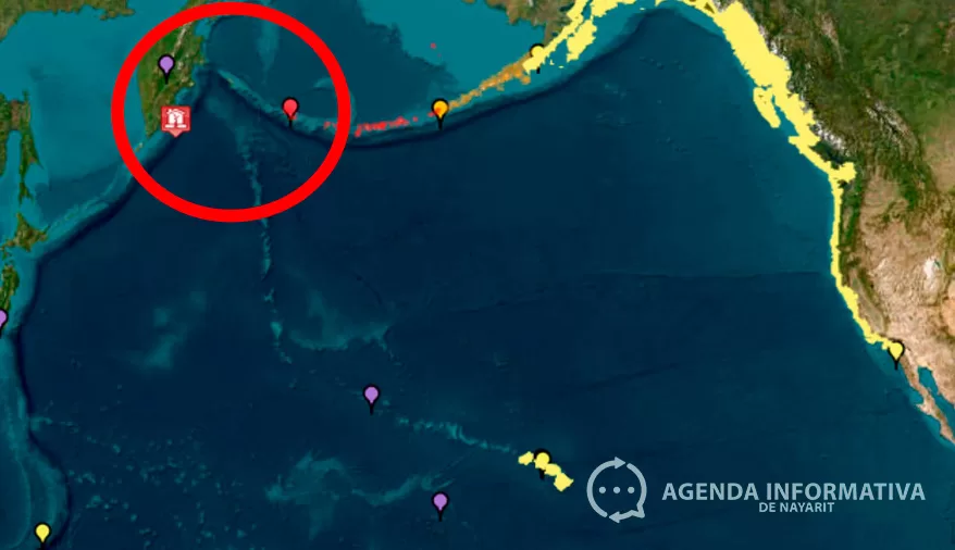 Prevén oleaje de hasta 1 metro en Nayarit por alerta de tsunami