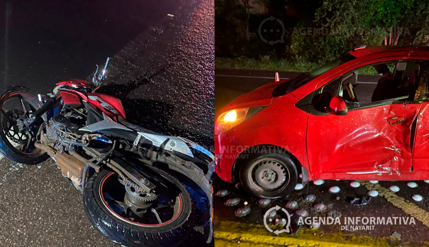 Motociclista resulta gravemente herido tras choque en la autopista Tepic–Mazatlán