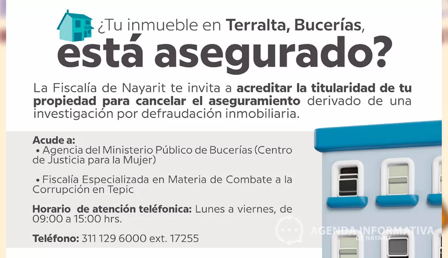 Fiscalía de Nayarit llama a propietarios de Terralta, Bucerías, a acreditar sus inmuebles