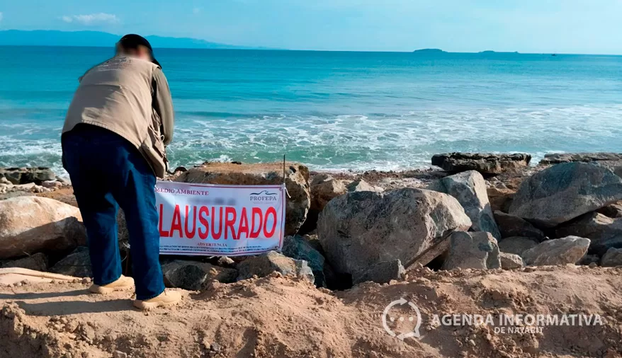 Profepa clausura obras en Playa La Cocina, Punta de Mita, por falta de autorización ambiental