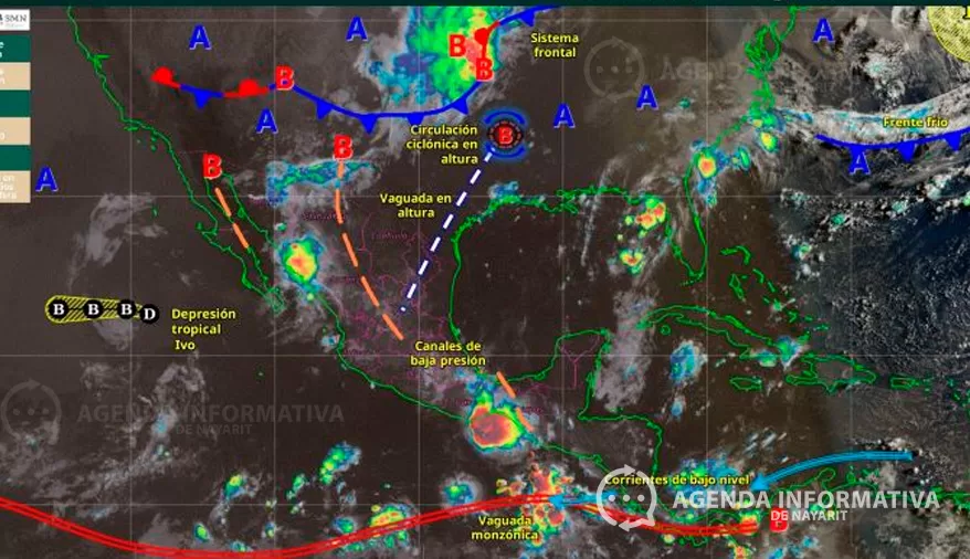 Pronostican lluvias fuertes para Nayarit este lunes 11 de agosto