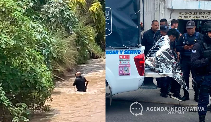 Detenido por orinar en vía pública se escapa de patrulla y salta al río Mololoa