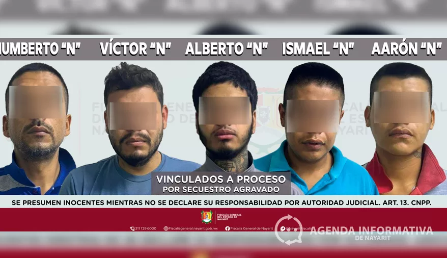 Cinco hombres son vinculados a proceso por secuestro en Nayarit