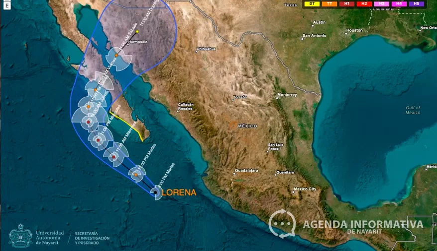 Tormenta tropical Lorena mantendrá trayectoria alejada de Nayarit; prevén lluvias intensas
