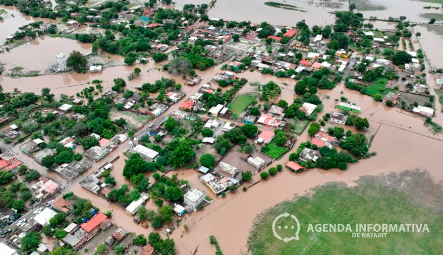 Ríos en Nayarit regresan a niveles por debajo de alerta, pero persisten inundaciones en Acaponeta