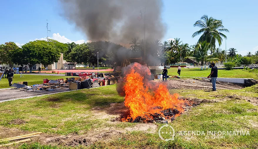 FGR destruye más de 51 kilos de droga y 135 máquinas tragamonedas en Nayarit