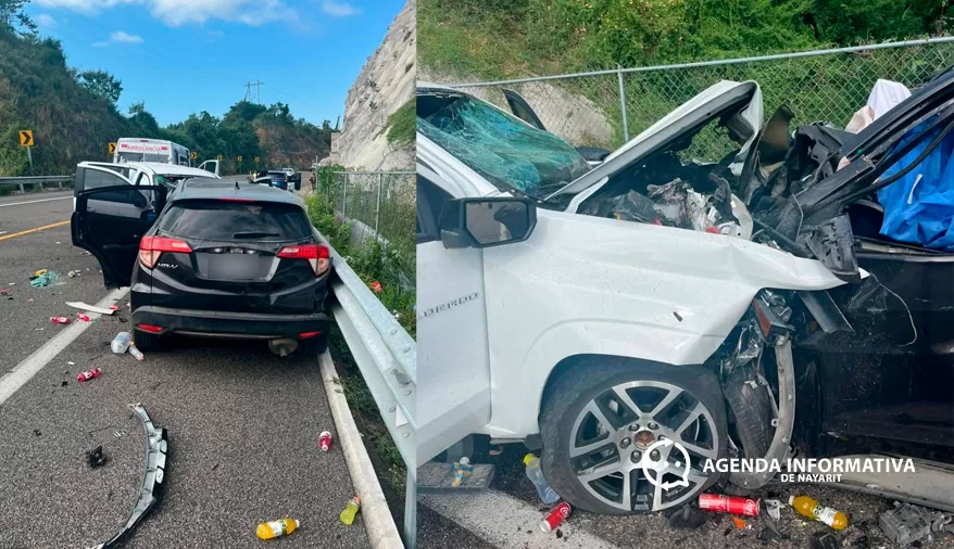 Confirman siete personas fallecidas, entre ellas un bebé, tras accidente en la autopista Las Varas–Vallarta