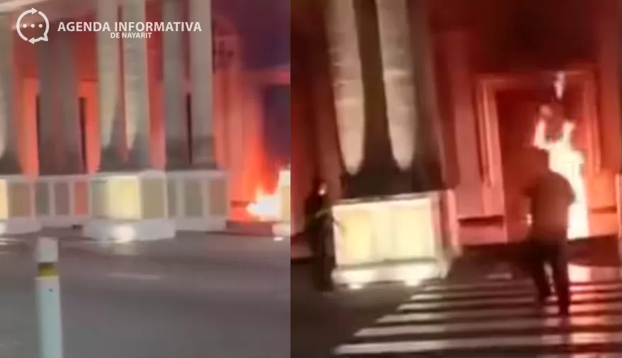 Identifican a joven que lanzó bomba molotov en Casa de Gobierno