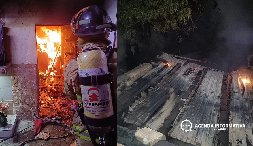 Incendio en vivienda de Vistas de la Cantera moviliza a bomberos en Tepic