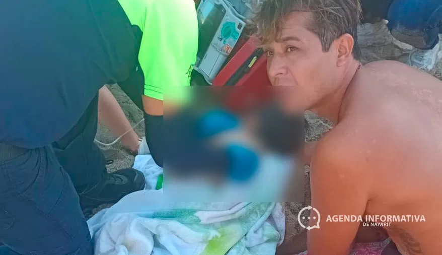 Rescatan a menor inconsciente en playa de Lo de Marcos y logran reanimarlo