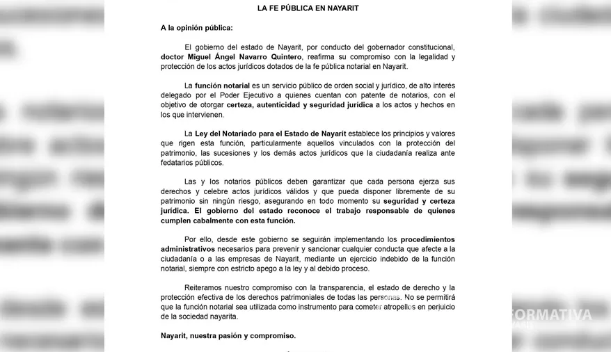 Gobierno de Nayarit reafirma compromiso con la legalidad y la fe pública notarial