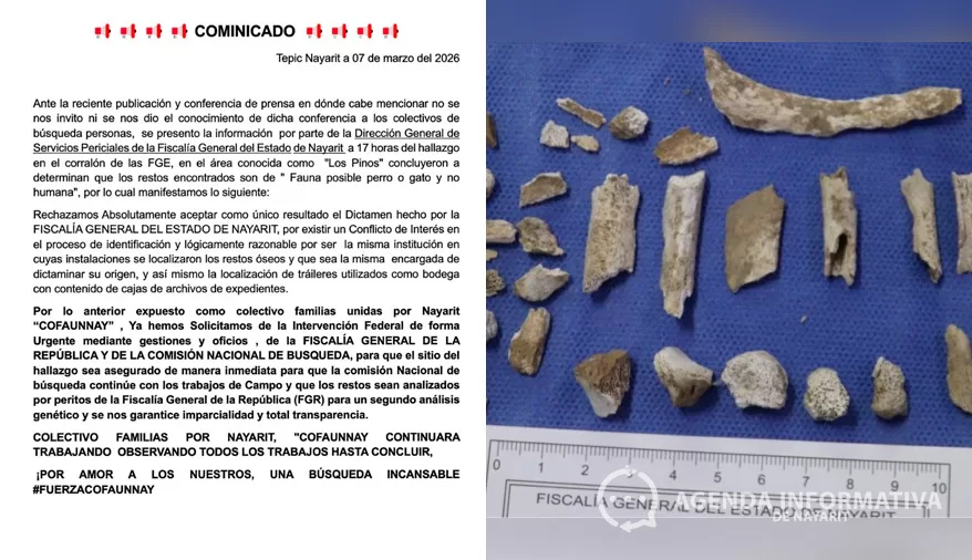 Colectivos no creen versión de la Fiscalía sobre restos hallados en Tepic Colectivos no creen versión de la Fiscalía sobre restos hallados en Tepic