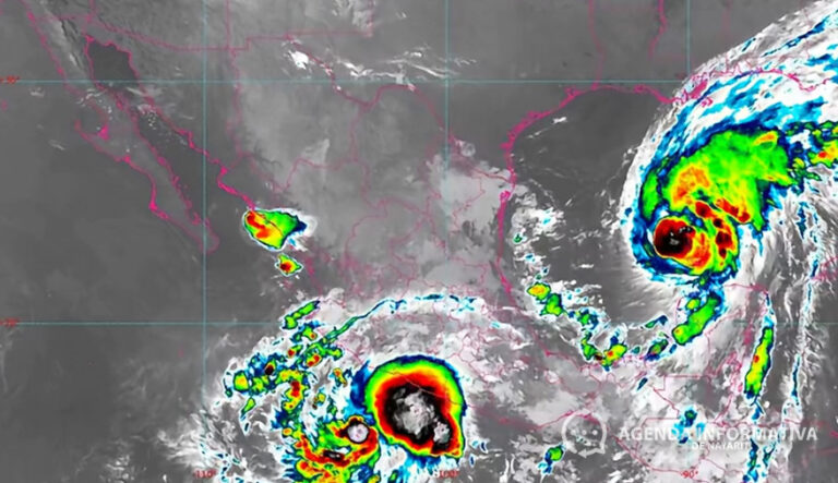 Tormenta tropical Simon y zona de vigilancia por huracán en Nayarit